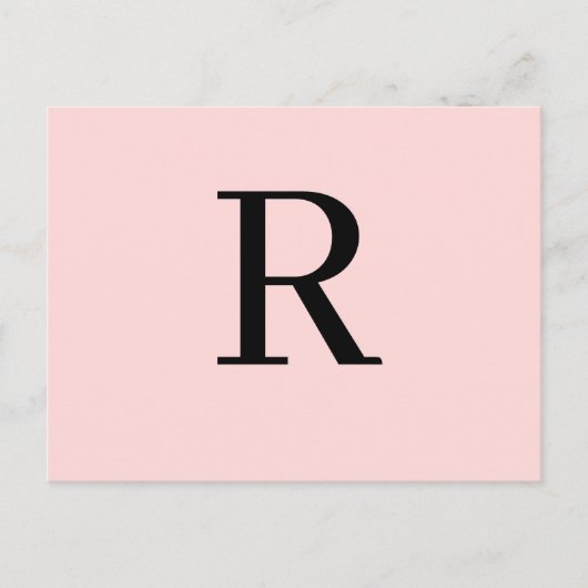 Aangepaste moderne minimalistische roze ontwerpbri briefkaart (Voorkant)