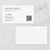 Aangepaste moderne minimalistische Sjabloon QR-cod Visitekaartje (Voorkant / Achterkant)
