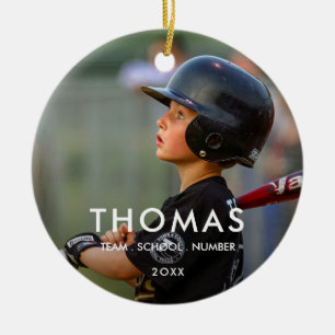 Aangepaste moderne minimalistische sportfoto-ornam keramisch ornament