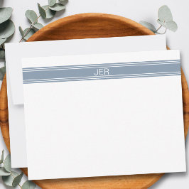 Aangepaste moderne minimalistische stoffige blauwe notitiekaartje