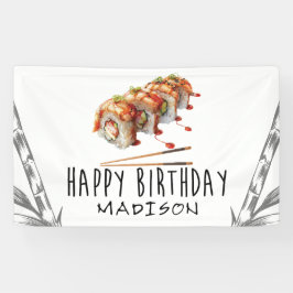 Aangepaste moderne minimalistische sushi volwassen spandoek
