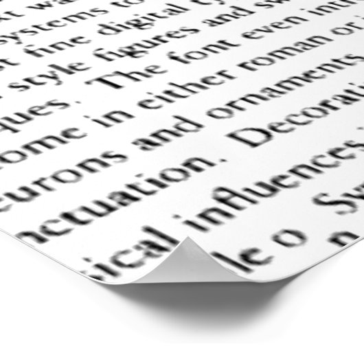 Aangepaste Moderne Minimalistische Zwart-Wit Abstr Poster (Hoek)