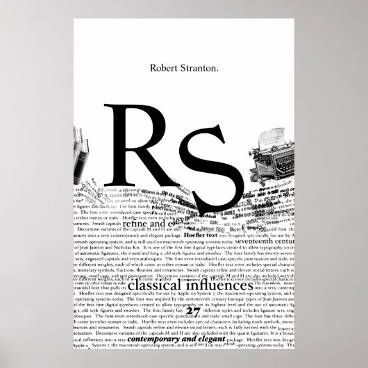 Aangepaste Moderne Minimalistische Zwart-Wit Abstr Poster (Voorkant)