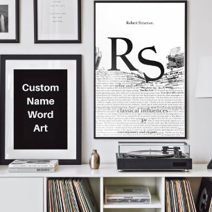 Aangepaste Moderne Minimalistische Zwart-Wit Abstr Poster