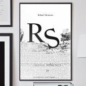 Aangepaste Moderne Minimalistische Zwart-Wit Abstr Poster