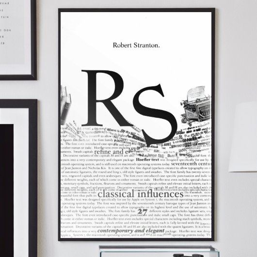 Aangepaste Moderne Minimalistische Zwart-Wit Abstr Poster