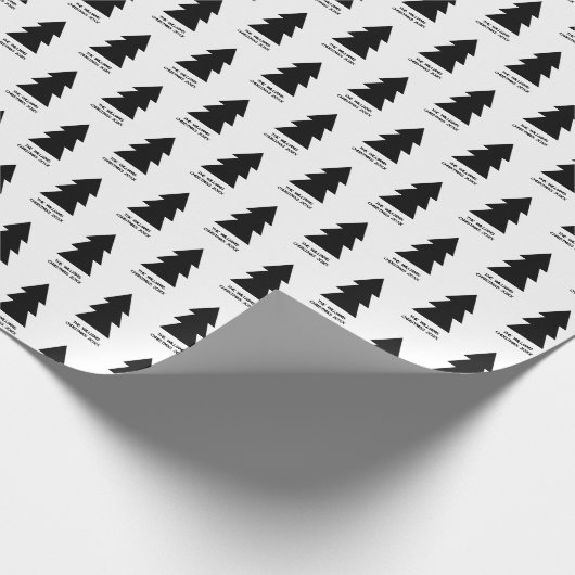 Aangepaste moderne minimalistische zwart-witte ker cadeaupapier (Hoek)