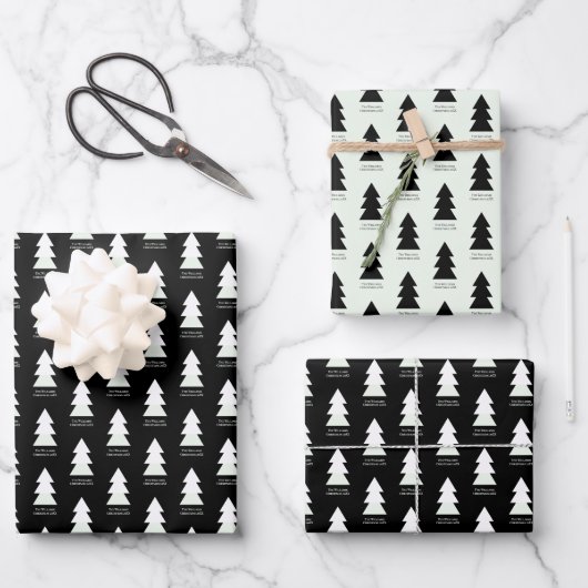 Aangepaste moderne minimalistische zwart-witte ker inpakpapier vel (Voorkant)