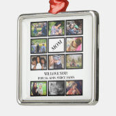 Aangepaste moderne Moederdag 11 Foto Collage Metalen Ornament (Links)