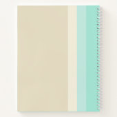 Aangepaste moderne monogram beige zand en aqua bla notitieboek (Achterkant)