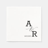 Aangepaste moderne monogram gedrukte bruiloft serv servet (Voorkant)