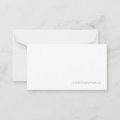 Aangepaste moderne monogram legante minimalistisch notitiekaartje (Voorkant)