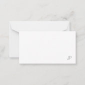 Aangepaste moderne monogram legante minimalistisch notitiekaartje (Achterkant)