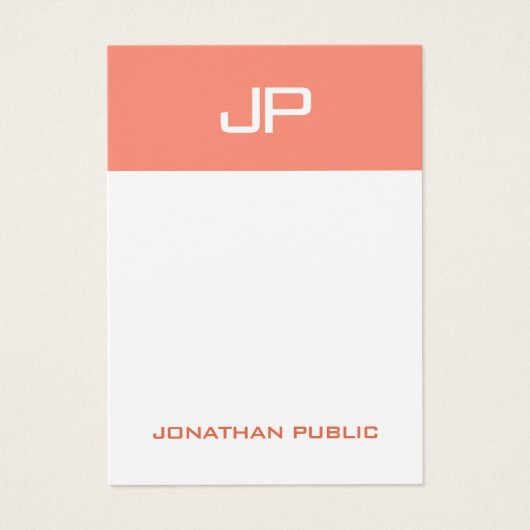 Aangepaste moderne monogram Sjabloon Elegante kleu Visitekaartje (Voorkant)