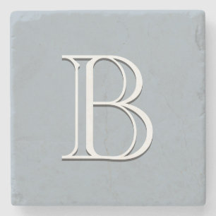 Aangepaste moderne monogramletter initiaal chic bl stenen onderzetter