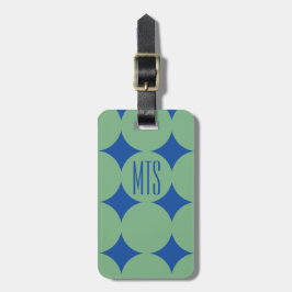 Aangepaste moderne monogramstip, gepersonaliseerd  bagagelabel