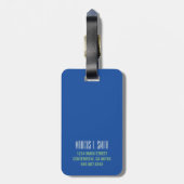 Aangepaste moderne monogramstip, gepersonaliseerd bagagelabel (Achterkant verticaal)