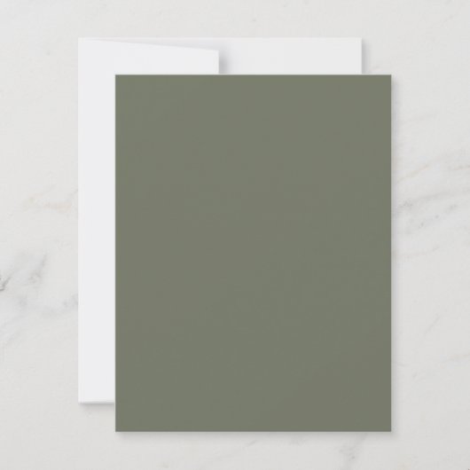 Aangepaste moderne mosgroene platte Save The Date  (Voorkant)