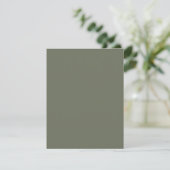 Aangepaste moderne mosgroene platte Save The Date  (Staand voorkant)