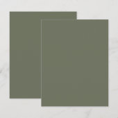 Aangepaste moderne mosgroene platte Save The Date  (Voorkant / Achterkant)