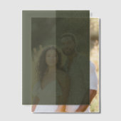 Aangepaste moderne Moss Vellum Overlay — Split Sty Uitnodigingen (Offset (Koppel))