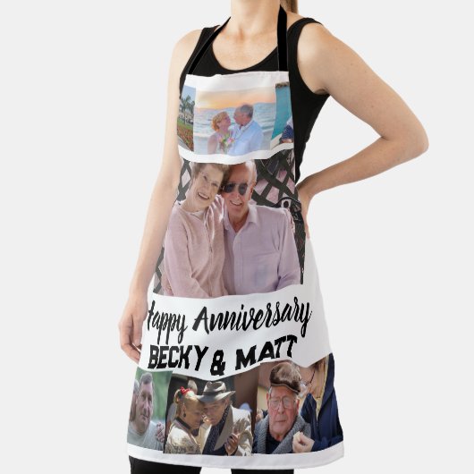 Aangepaste moderne naam 7 Foto-Jubileum Schort (Insitu)