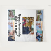 Aangepaste moderne naam 7 Fotocollage Jubileum Wandkleed (Voorkant (horizontaal))