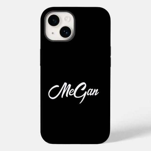Aangepaste Moderne Naam Minimaal Monogram Zwart. Case-Mate iPhone Case (Achterkant)