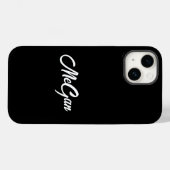 Aangepaste Moderne Naam Minimaal Monogram Zwart. Case-Mate iPhone Case (Achterkant (horizontaal))