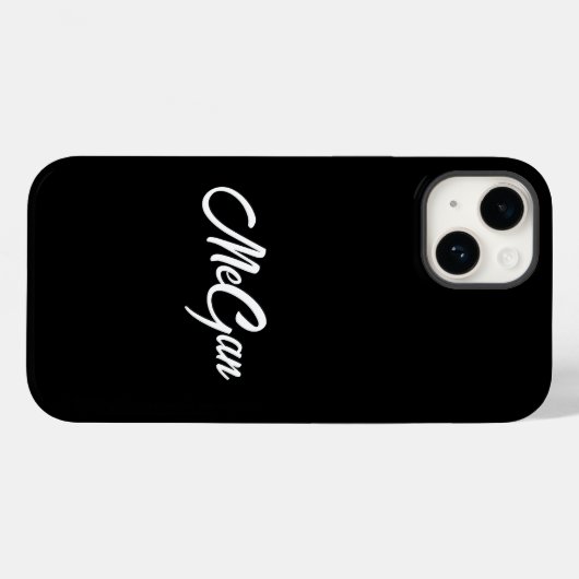 Aangepaste Moderne Naam Minimaal Monogram Zwart. Case-Mate iPhone Case (Achterkant (horizontaal))