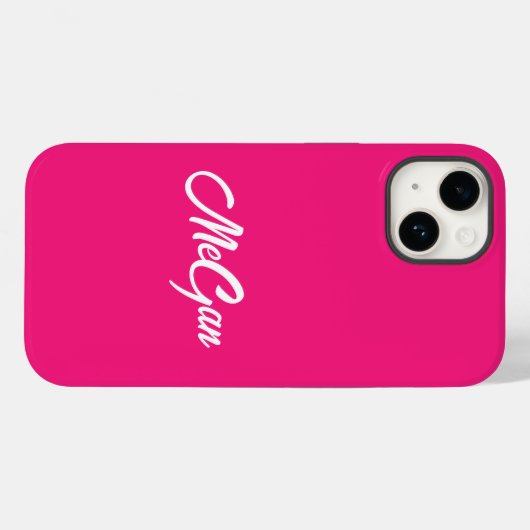Aangepaste Moderne Naam Minimale Monogram Roze Kle Case-Mate iPhone Case (Achterkant (horizontaal))