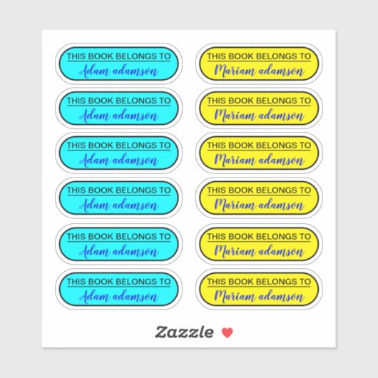 Aangepaste moderne naam stickers (dit boek behoort (Vel)