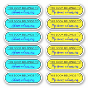 Aangepaste moderne naam stickers (dit boek behoort