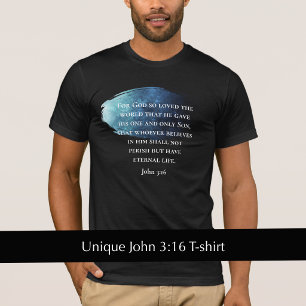 Aangepaste Moderne Nevel Johannes 3:16 Bijbel Schr T-shirt
