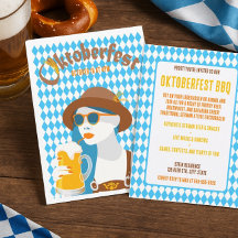Aangepaste moderne Oktoberfest BBQ uitnodiging