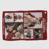 Aangepaste moderne opa | 6 Foto Golf Towel Golfhanddoek (Horizontaal)