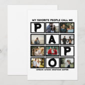 Aangepaste moderne opa Papo 8 foto collage Feestdagenkaart (Voorkant / Achterkant)