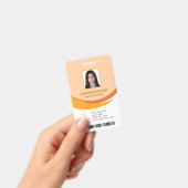 Aangepaste moderne oranje personeelskaart met barc badge (Handheld)