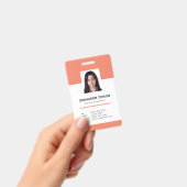 Aangepaste moderne oranje personeelskaart met barc badge (Handheld)