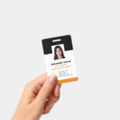 Aangepaste moderne oranje personeelskaart met barc badge (Handheld)