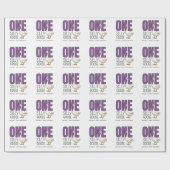 Aangepaste moderne paarse één domme gans 1e verjaa cadeaupapier (Vlak)
