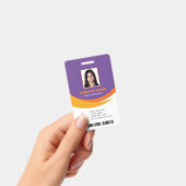 Aangepaste moderne paarse personeelskaart met barc badge (Handheld)
