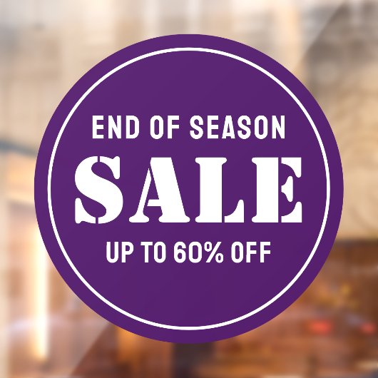 Aangepaste moderne paarse winkeluitverkoop bedrijf raamsticker (Vel 2)