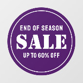 Aangepaste moderne paarse winkeluitverkoop bedrijf raamsticker (Vel)