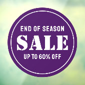 Aangepaste moderne paarse winkeluitverkoop bedrijf raamsticker (Vel 3)