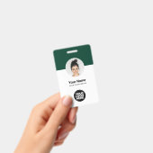 Aangepaste moderne personeelskaart donkergroene QR Badge (Handheld)