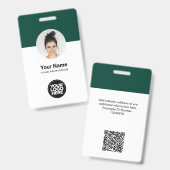 Aangepaste moderne personeelskaart groene QR-badge Badge (Voor- en achterkant)