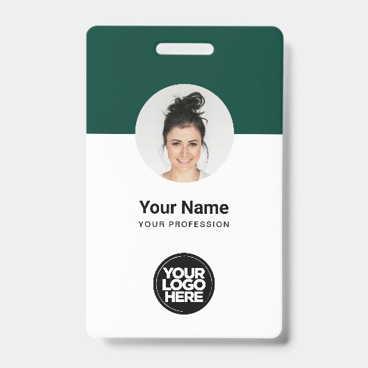 Aangepaste moderne personeelskaart groene QR-badge Badge (Voorzijde)