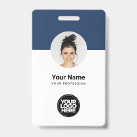 Aangepaste moderne personeelskaart Navy Blue QR-ba