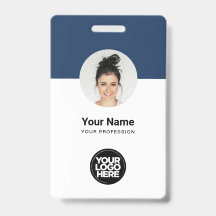 Aangepaste moderne personeelskaart Navy Blue QR-ba